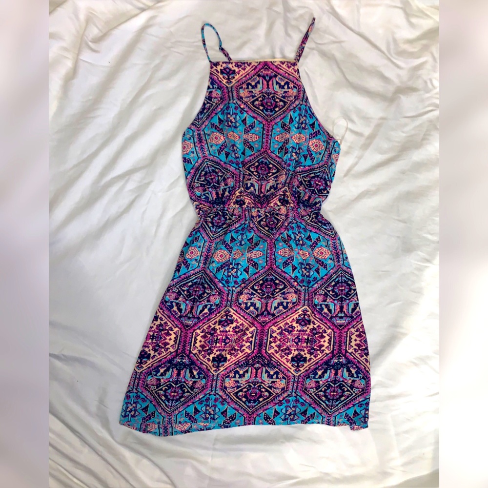 Everly Dress, Purple, Blue, Size Small